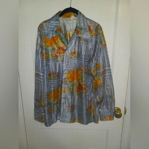 Vintage 70s button down floral shirt